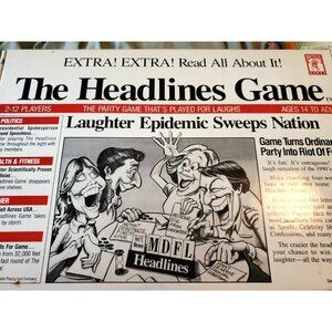 The Headlines Game 1989 Vintage Bicycle Games Party Fun Board Game Funny